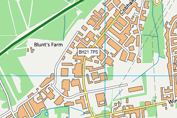 BH21 7PS map - OS VectorMap District (Ordnance Survey)