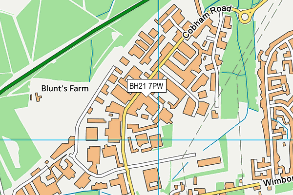 BH21 7PW map - OS VectorMap District (Ordnance Survey)