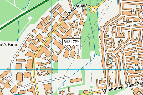 BH21 7PY map - OS VectorMap District (Ordnance Survey)