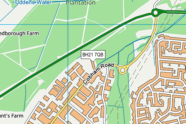 BH21 7QB map - OS VectorMap District (Ordnance Survey)