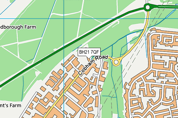 BH21 7QF map - OS VectorMap District (Ordnance Survey)