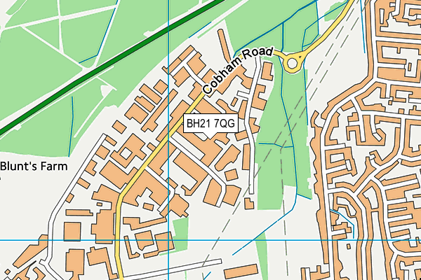 BH21 7QG map - OS VectorMap District (Ordnance Survey)