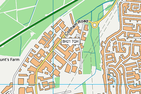 BH21 7QH map - OS VectorMap District (Ordnance Survey)