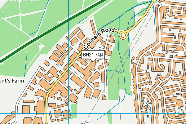 BH21 7QJ map - OS VectorMap District (Ordnance Survey)