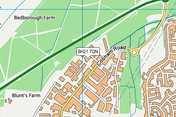 BH21 7QN map - OS VectorMap District (Ordnance Survey)