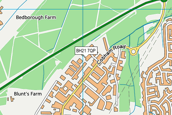 BH21 7QP map - OS VectorMap District (Ordnance Survey)