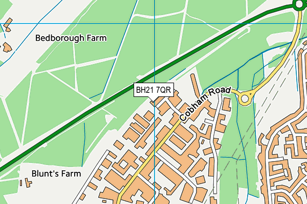 BH21 7QR map - OS VectorMap District (Ordnance Survey)
