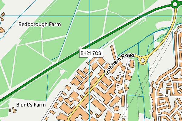 BH21 7QS map - OS VectorMap District (Ordnance Survey)