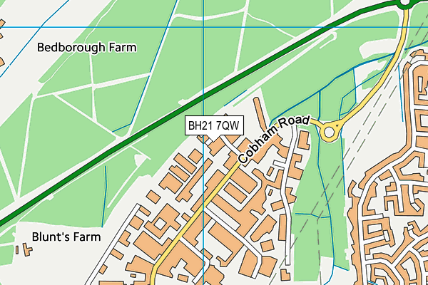 BH21 7QW map - OS VectorMap District (Ordnance Survey)