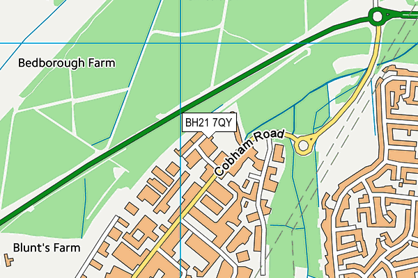 BH21 7QY map - OS VectorMap District (Ordnance Survey)