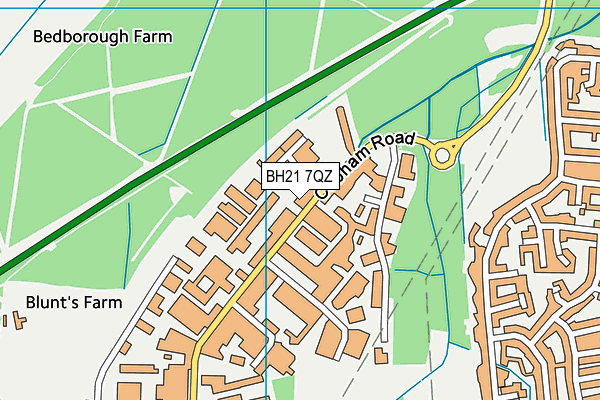 BH21 7QZ map - OS VectorMap District (Ordnance Survey)