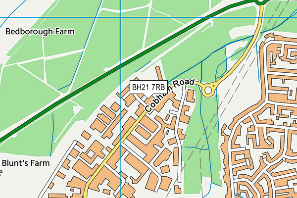 BH21 7RB map - OS VectorMap District (Ordnance Survey)