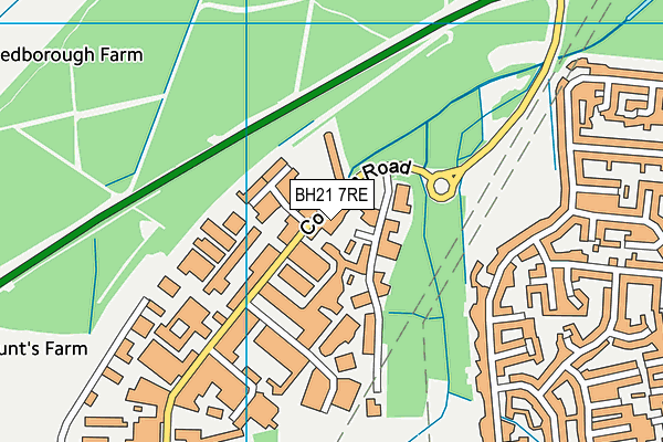 BH21 7RE map - OS VectorMap District (Ordnance Survey)