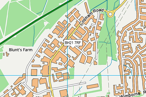 BH21 7RF map - OS VectorMap District (Ordnance Survey)