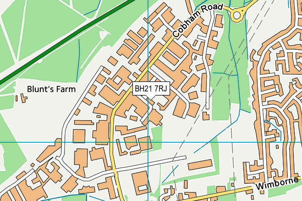 BH21 7RJ map - OS VectorMap District (Ordnance Survey)