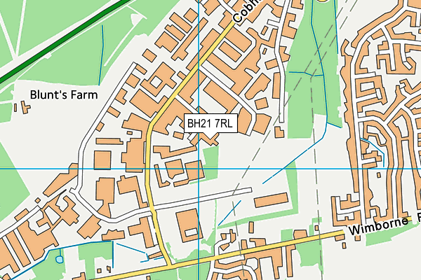 BH21 7RL map - OS VectorMap District (Ordnance Survey)