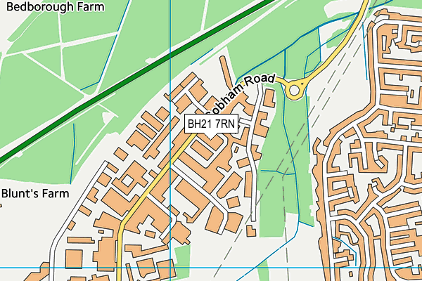 BH21 7RN map - OS VectorMap District (Ordnance Survey)