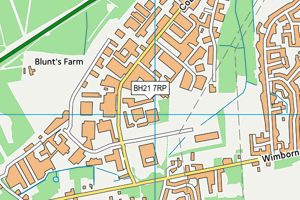 BH21 7RP map - OS VectorMap District (Ordnance Survey)