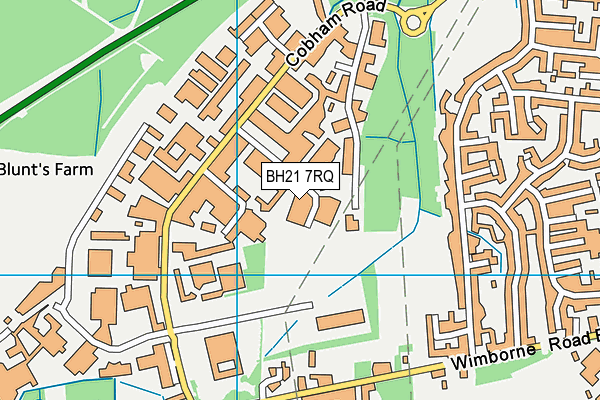 BH21 7RQ map - OS VectorMap District (Ordnance Survey)