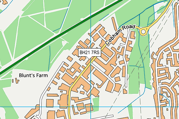 BH21 7RS map - OS VectorMap District (Ordnance Survey)