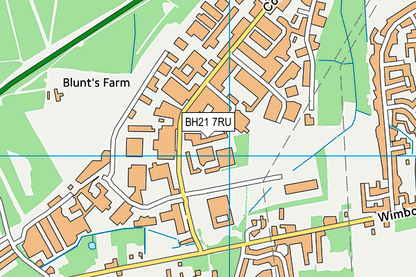BH21 7RU map - OS VectorMap District (Ordnance Survey)