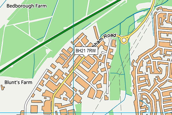 BH21 7RW map - OS VectorMap District (Ordnance Survey)