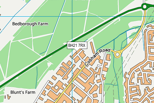 BH21 7RX map - OS VectorMap District (Ordnance Survey)