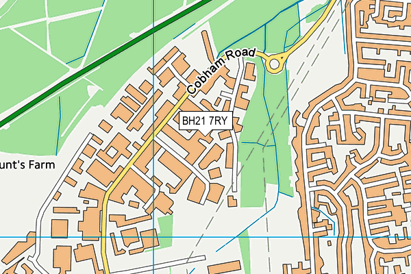 BH21 7RY map - OS VectorMap District (Ordnance Survey)