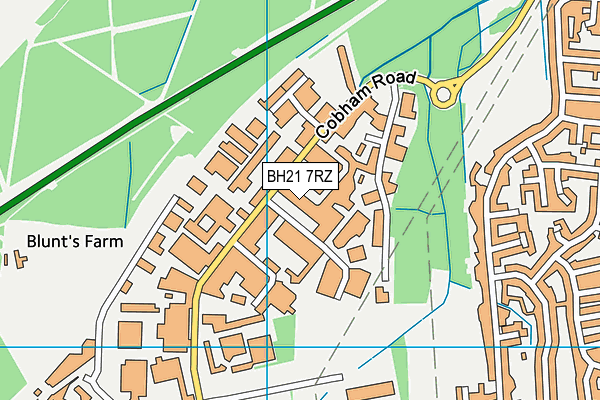 BH21 7RZ map - OS VectorMap District (Ordnance Survey)