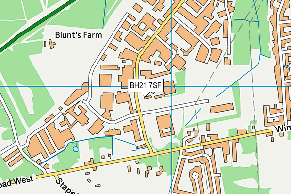 BH21 7SF map - OS VectorMap District (Ordnance Survey)