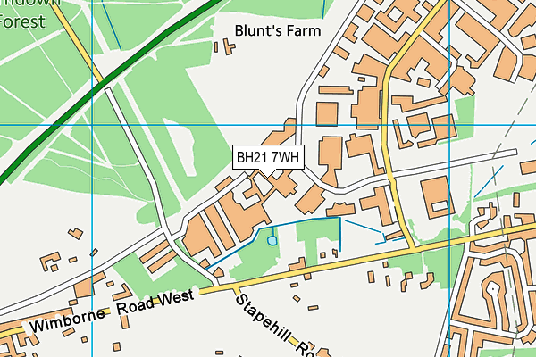 BH21 7WH map - OS VectorMap District (Ordnance Survey)