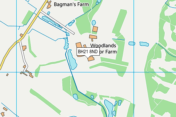 BH21 8ND map - OS VectorMap District (Ordnance Survey)