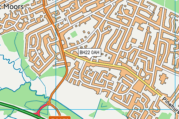 BH22 0AH map - OS VectorMap District (Ordnance Survey)