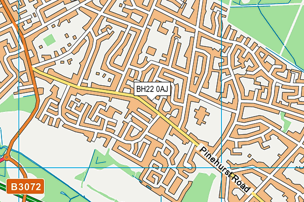 BH22 0AJ map - OS VectorMap District (Ordnance Survey)