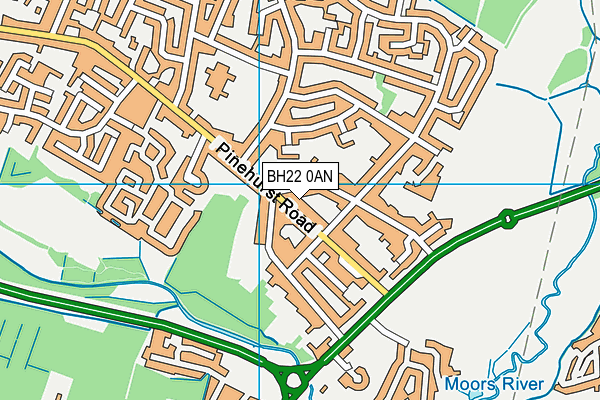 BH22 0AN map - OS VectorMap District (Ordnance Survey)