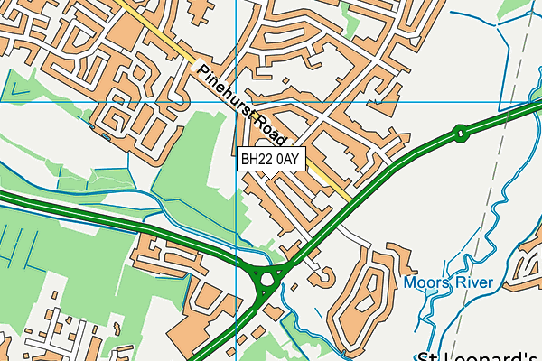 BH22 0AY map - OS VectorMap District (Ordnance Survey)