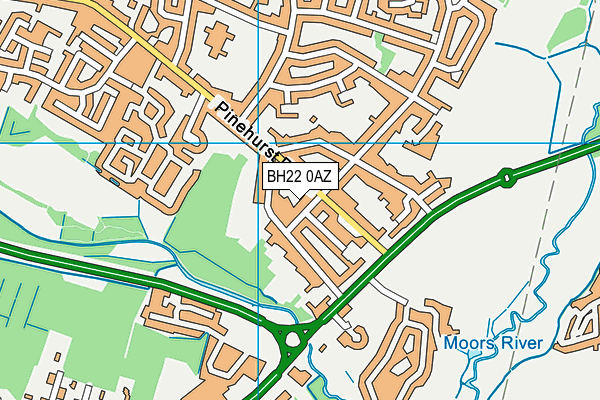 BH22 0AZ map - OS VectorMap District (Ordnance Survey)
