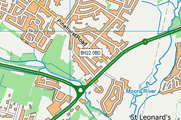 BH22 0BD map - OS VectorMap District (Ordnance Survey)