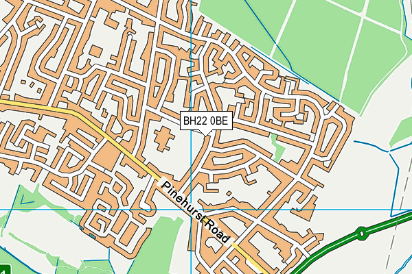 BH22 0BE map - OS VectorMap District (Ordnance Survey)