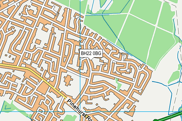 BH22 0BG map - OS VectorMap District (Ordnance Survey)