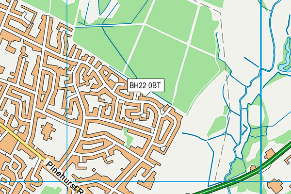 BH22 0BT map - OS VectorMap District (Ordnance Survey)