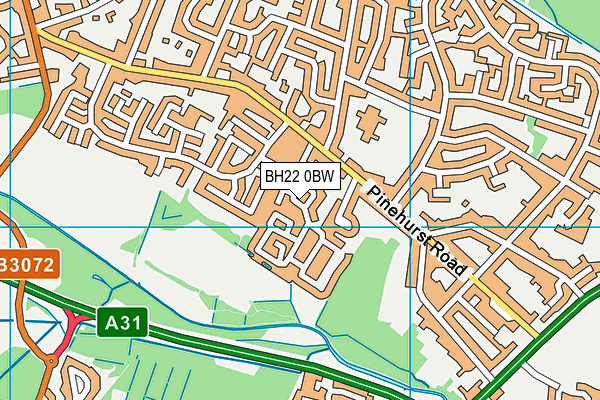 BH22 0BW map - OS VectorMap District (Ordnance Survey)