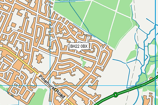 BH22 0BX map - OS VectorMap District (Ordnance Survey)