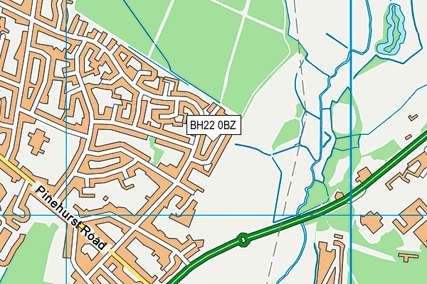 BH22 0BZ map - OS VectorMap District (Ordnance Survey)