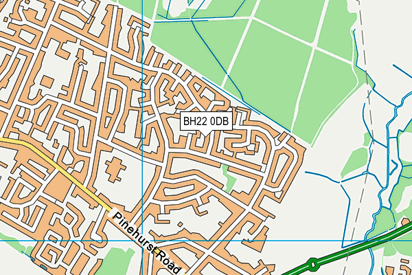 BH22 0DB map - OS VectorMap District (Ordnance Survey)