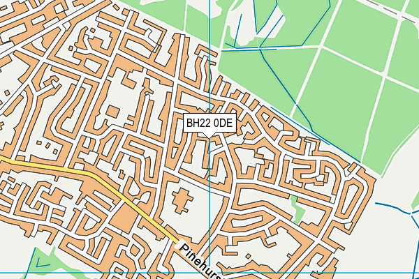 BH22 0DE map - OS VectorMap District (Ordnance Survey)