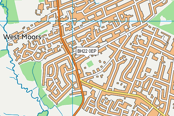 BH22 0EP map - OS VectorMap District (Ordnance Survey)