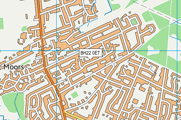 BH22 0ET map - OS VectorMap District (Ordnance Survey)