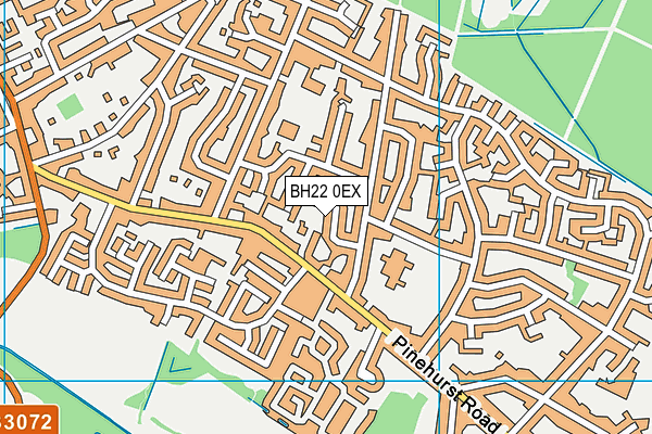 BH22 0EX map - OS VectorMap District (Ordnance Survey)