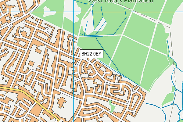 BH22 0EY map - OS VectorMap District (Ordnance Survey)